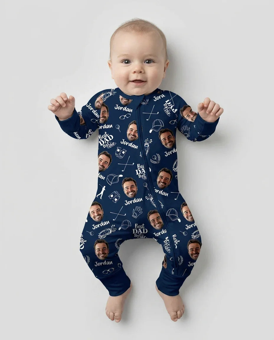 Custom Photo Best Dad By Par Bamboo Convertible Zippy