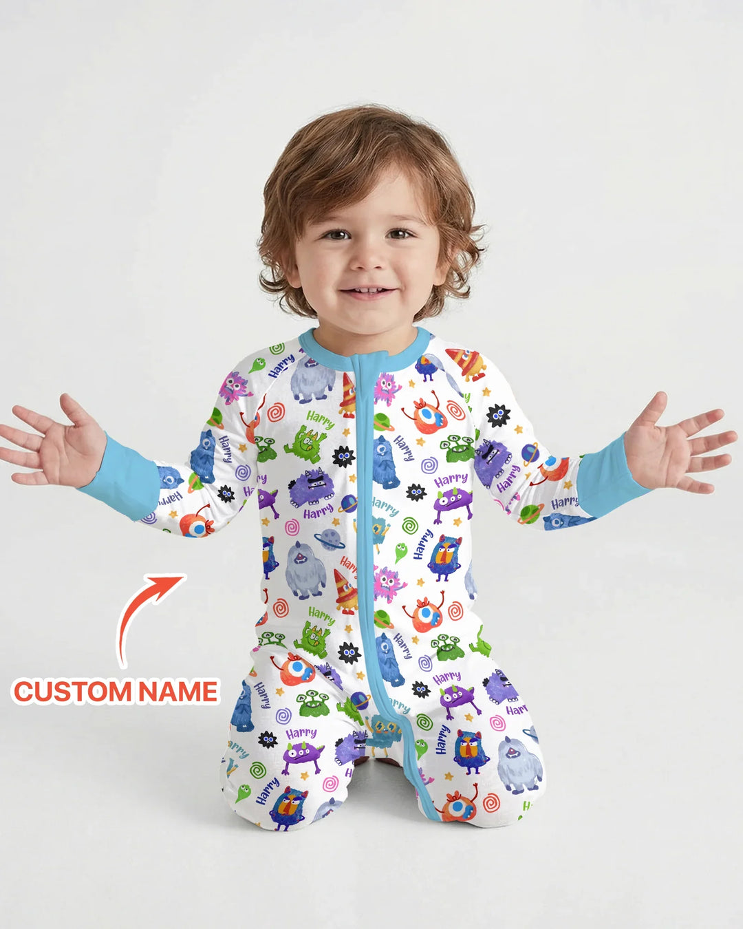 Monster Mash Crew Custom Name Bamboo Convertible Zippy