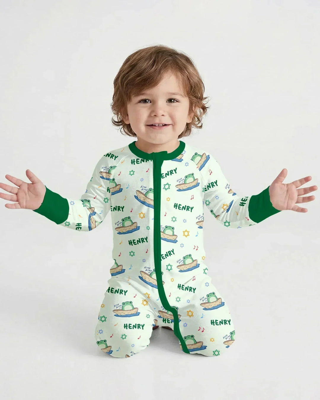 Frogs Here, Frogs There Passover Custom Name Bamboo Convertible Zippy