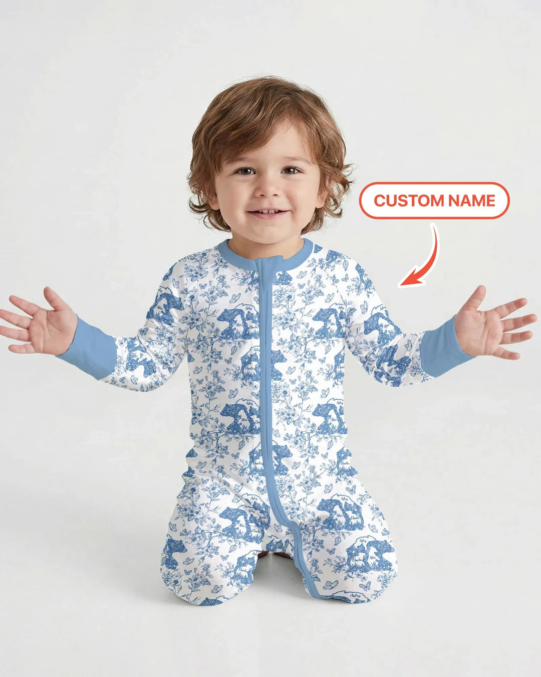 Custom Name Mama Bear Toile Convertible Zippy