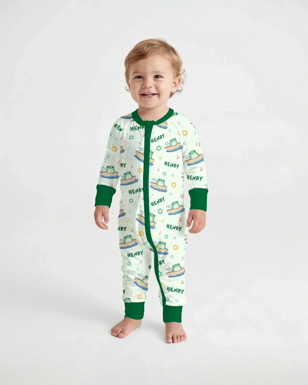 Frogs Here, Frogs There Passover Custom Name Bamboo Convertible Zippy