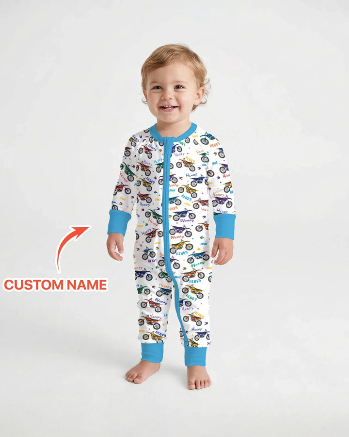 Dirt Track Dreamer Custom Name Daddy & Me Matching Bamboo Convertible Zippy