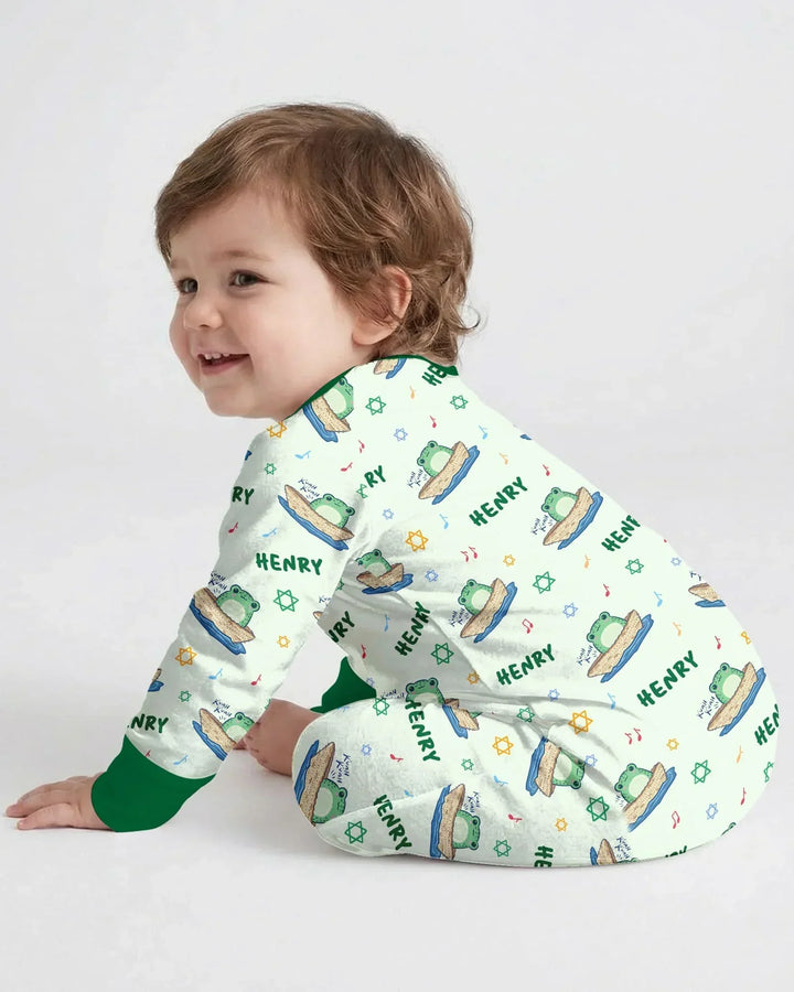 Frogs Here, Frogs There Passover Custom Name Bamboo Convertible Zippy