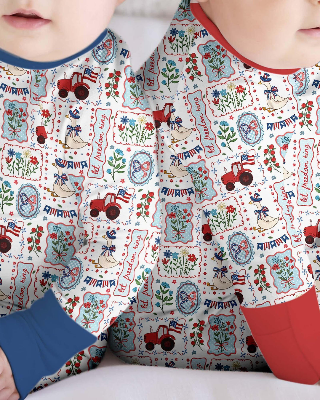 Patriotic USA Silly Goose Family Matching Bamboo Convertible Zippy