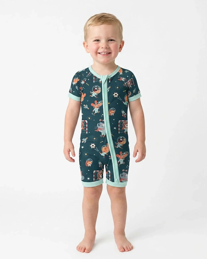 Space Soccer Bamboo Shorty Zippy