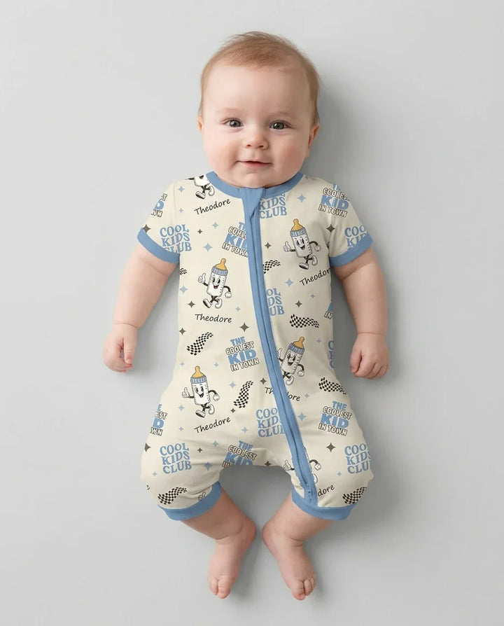 Custom Name Cool Club Daddy & Me Matching Bamboo Shorty Zippy