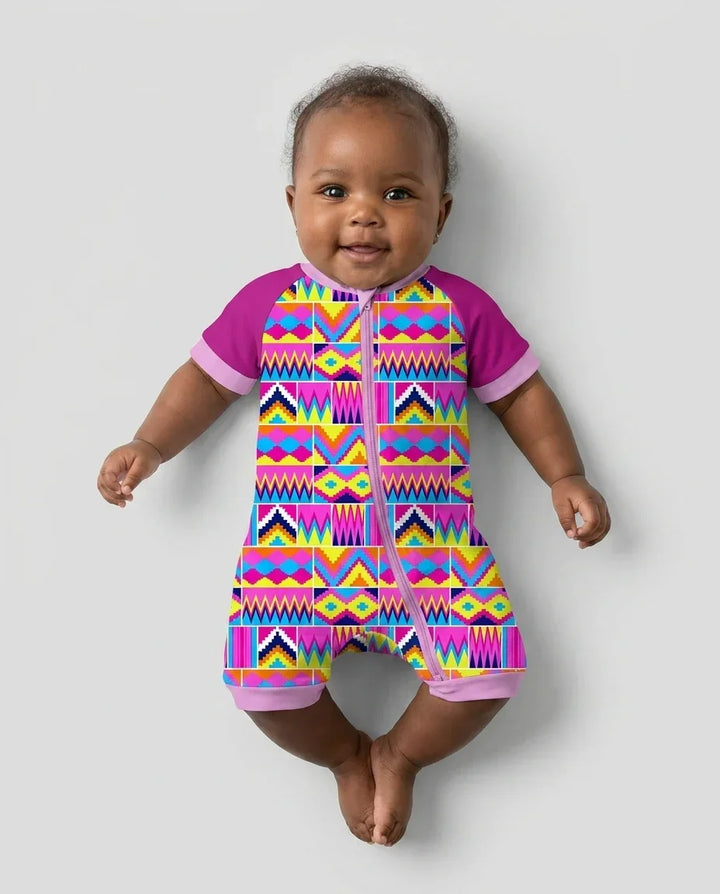 Kente Vibes Family Matching Bamboo Shorty Zippy