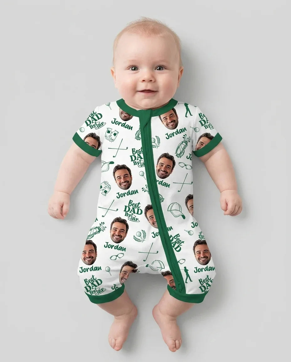 Custom Photo Best Dad By Par Bamboo Shorty Zippy