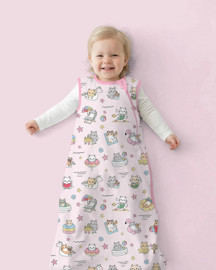 Kawaii Cats Summer Vacation Bamboo Sleep Bag