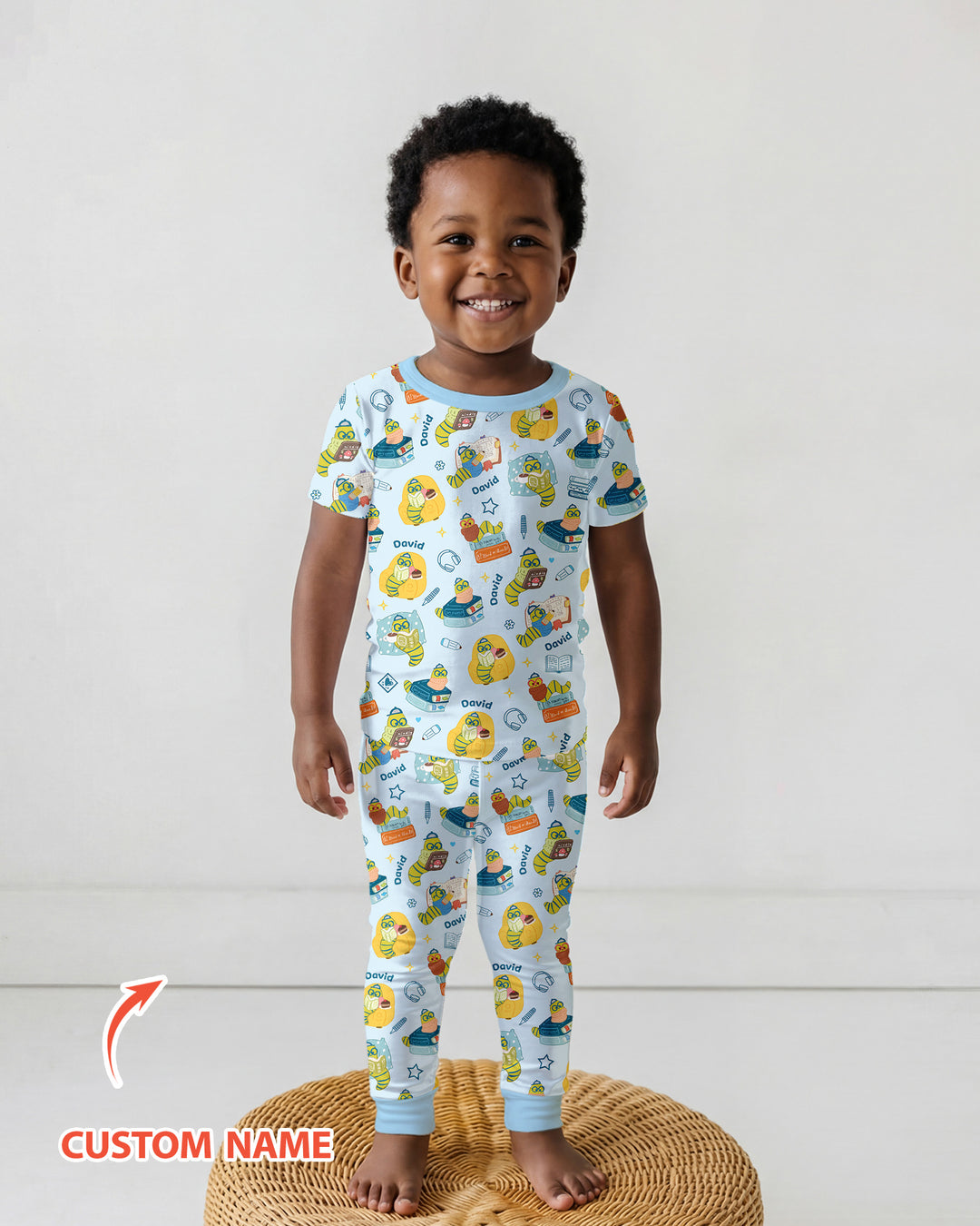 CUSTOM Template Bamboo Two Piece Short Sleeve Pyjamas Set