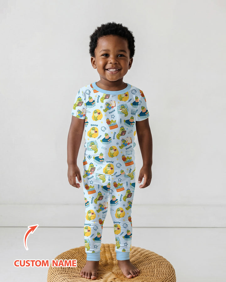 CUSTOM Template Bamboo Two Piece Short Sleeve Pyjamas Set