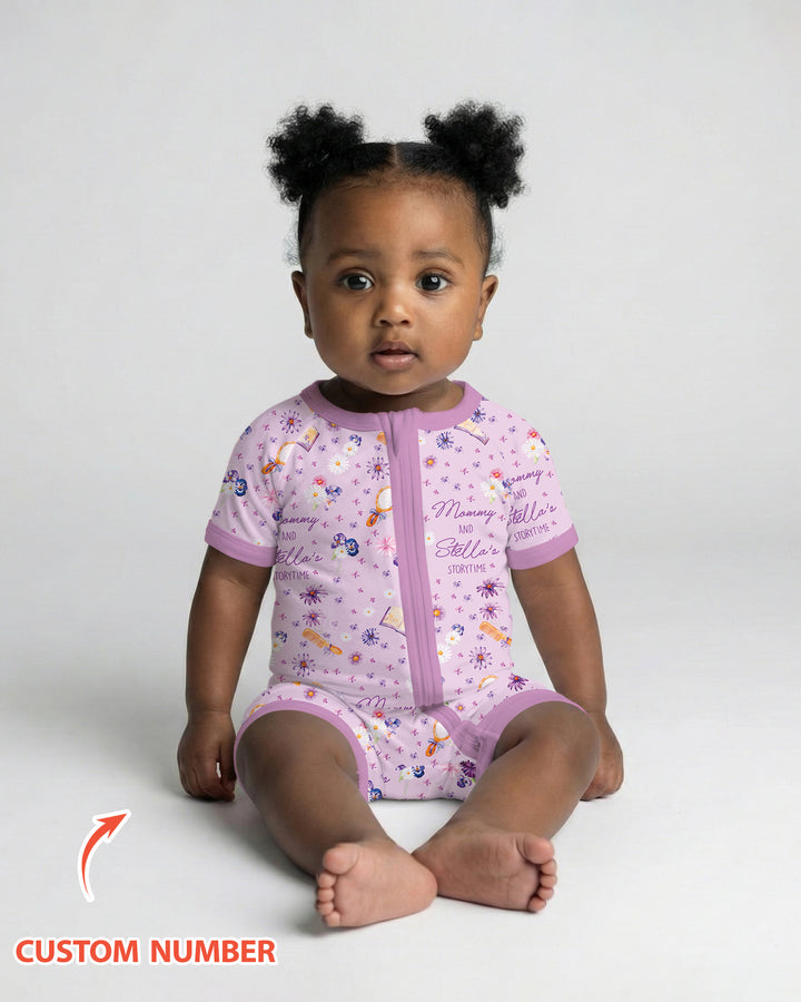 Mommy Daddy And Me Bedtime Story Family Matching Bamboo Shorty Zippy