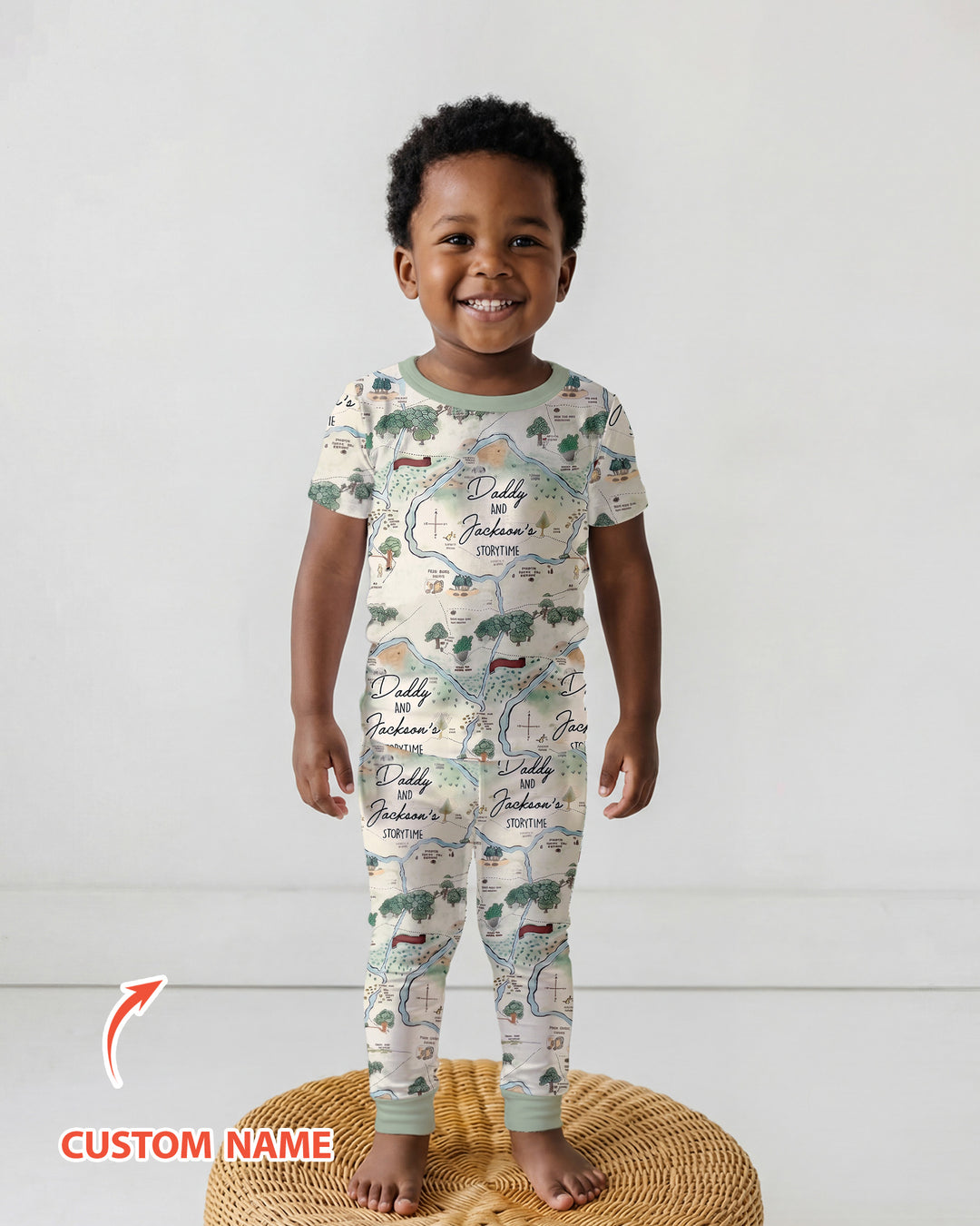 CUSTOM Template Bamboo Two Piece Short Sleeve Pyjamas Set