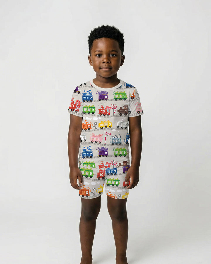 Template Bamboo Two Piece Short Sleeve Shorts Pyjamas Set