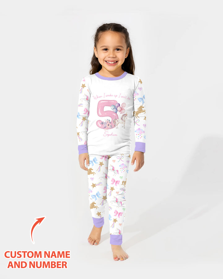 Custom Name When I Wake Up I Will Be Birthday Bamboo Two Piece Long Sleeve Pajama Set