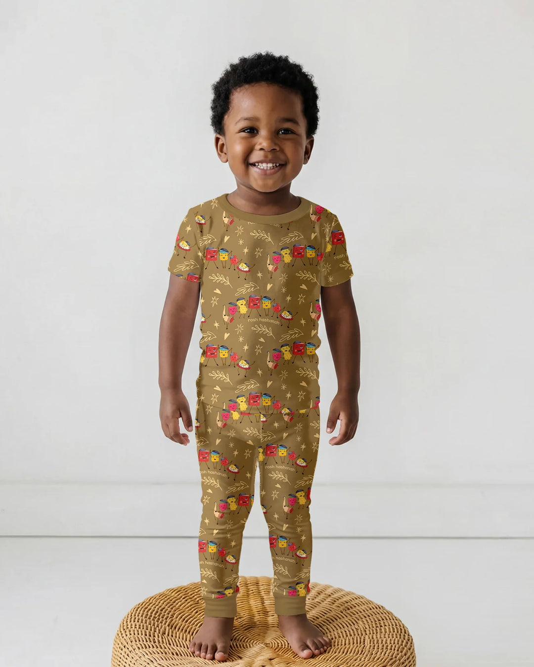 Let's Celebrate Rosh Hashanah Bamboo Two Piece Short Sleeve Pajama Set