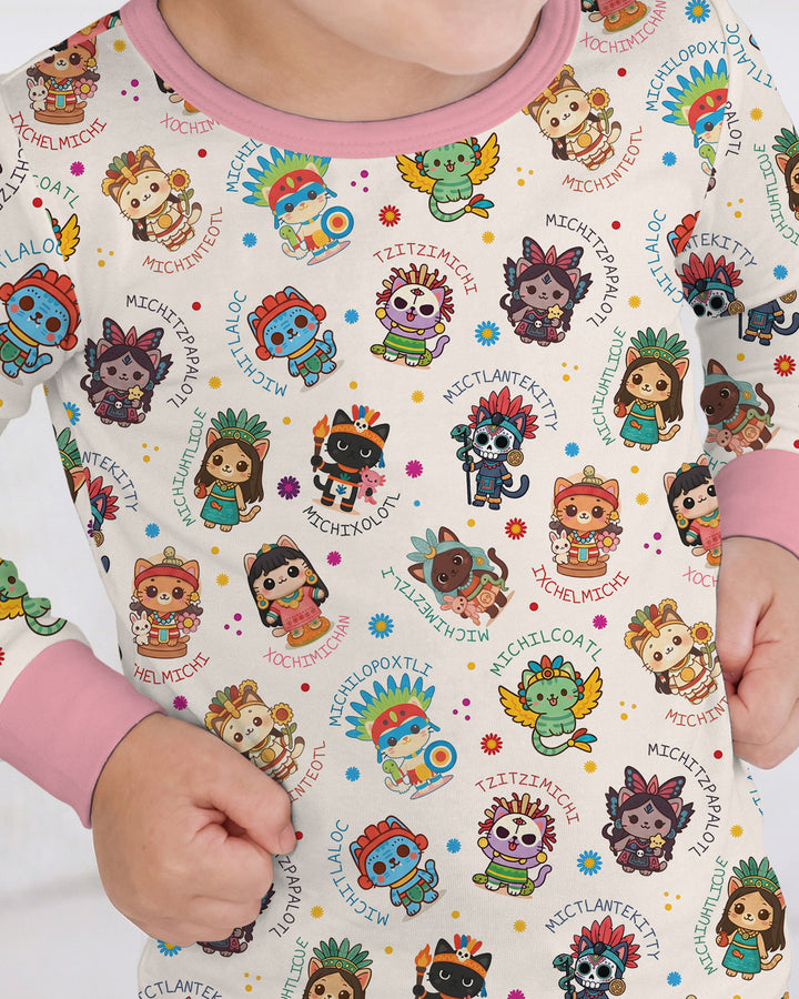 Michi Fiesta Azteca Bamboo Two Piece Long Sleeve Pajama Set