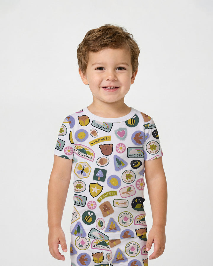 Little Explorer Bamboo Two Piece Short Sleeve Pajama Set