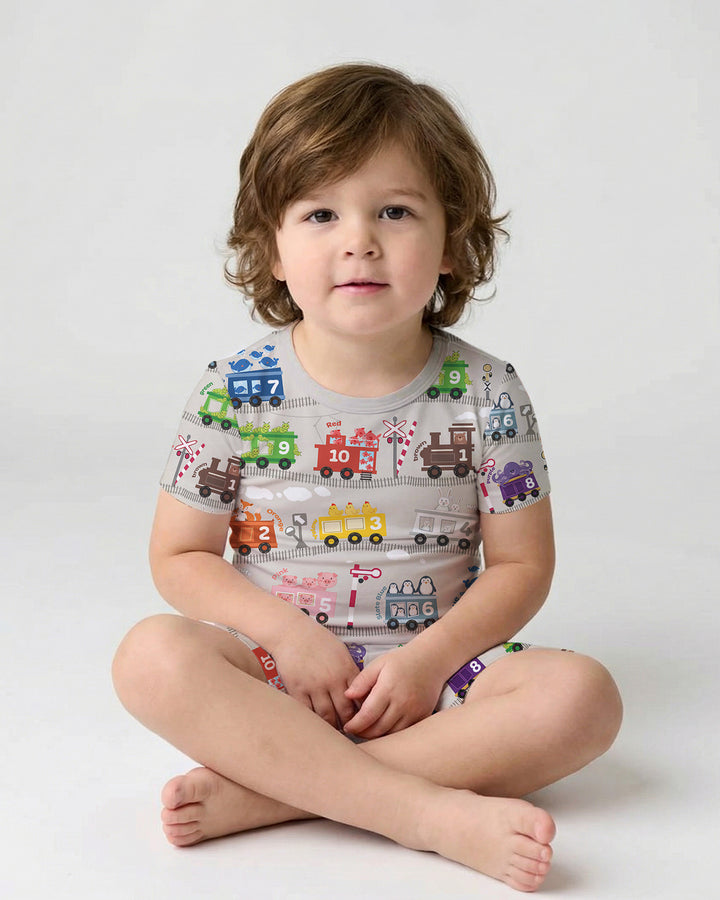 Template Bamboo Two Piece Short Sleeve Shorts Pyjamas Set