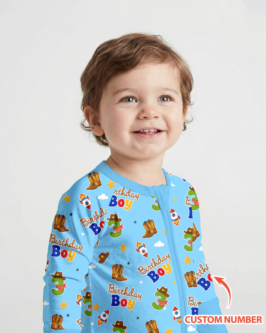 Custom Birthday Western Boy Bamboo Convertible Zippy
