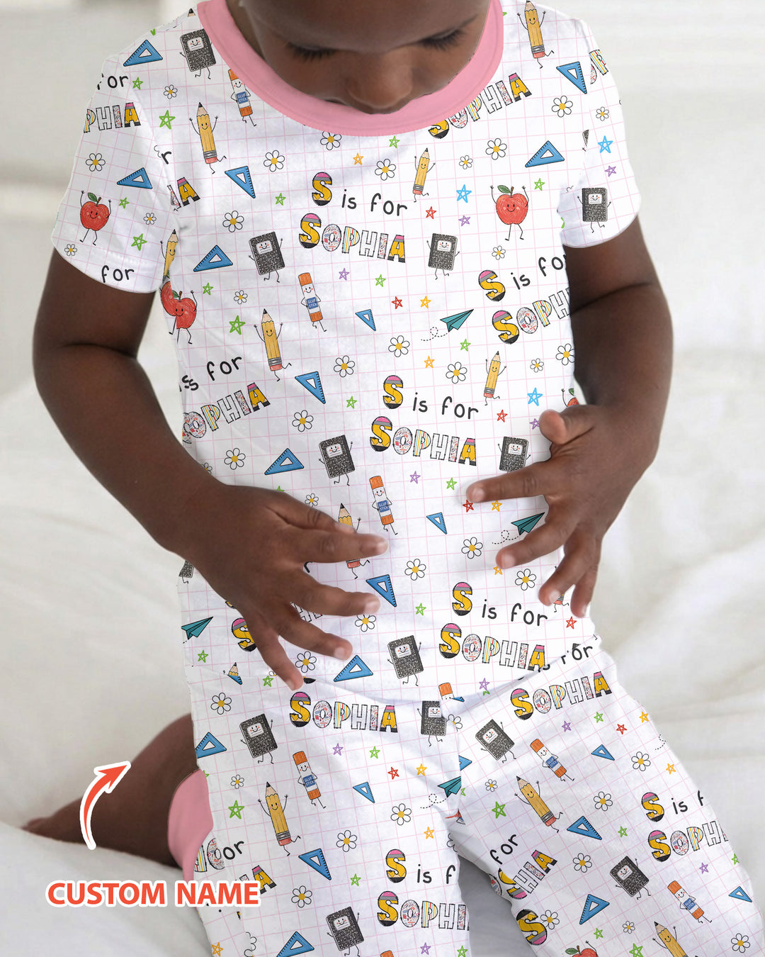 CUSTOM Template Bamboo Two Piece Short Sleeve Pyjamas Set
