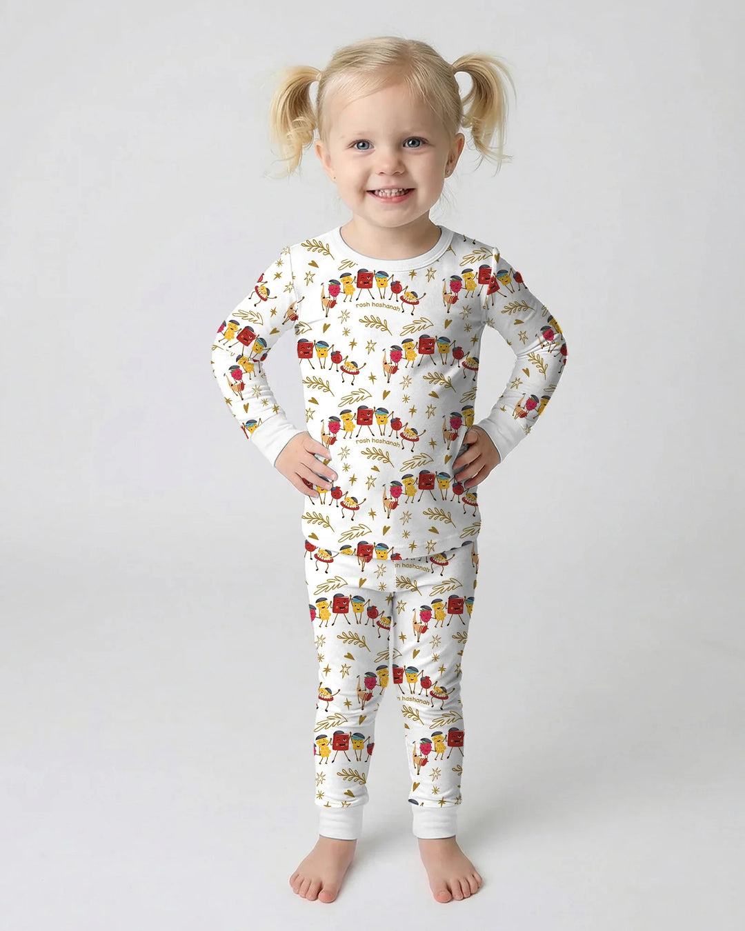 Let's Celebrate Rosh Hashanah Bamboo Two Piece Long Sleeve Pajama Set