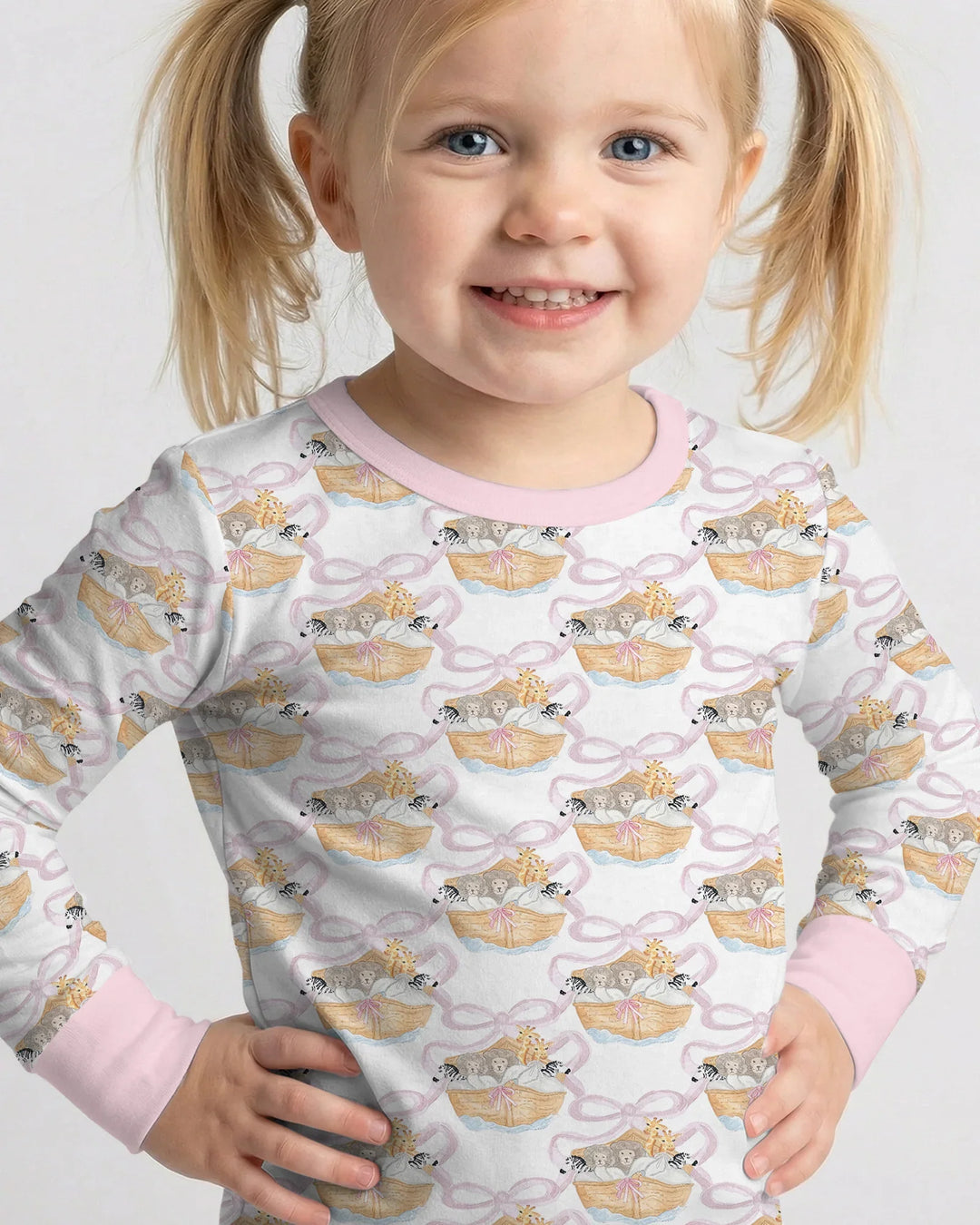 Noah's Ark Bamboo Two Piece Long Sleeve Pajama Set
