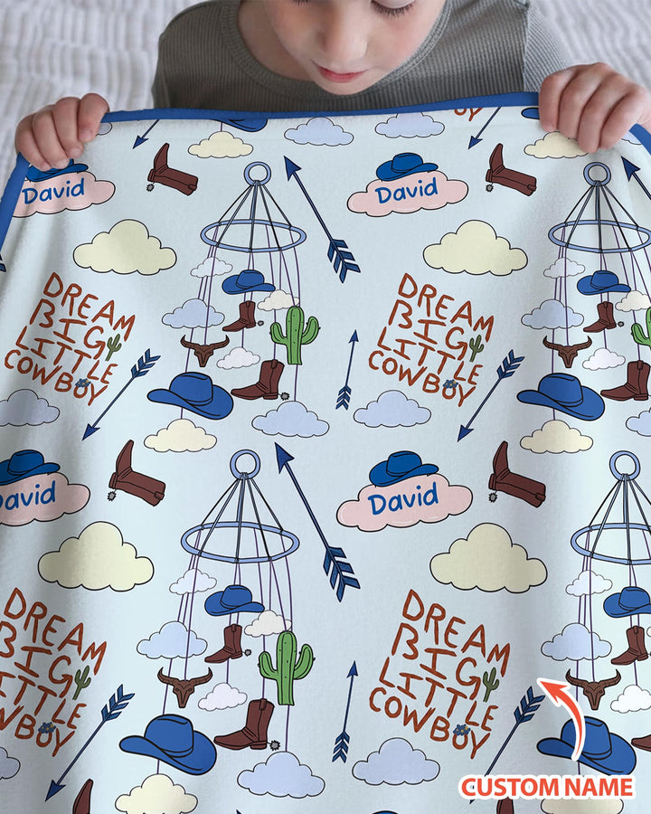 Litlle Cowboy Sis Bro Matching Bamboo Blanket