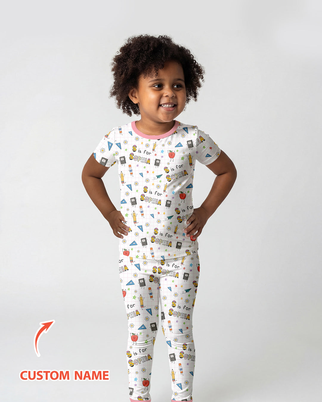 CUSTOM Template Bamboo Two Piece Short Sleeve Pyjamas Set