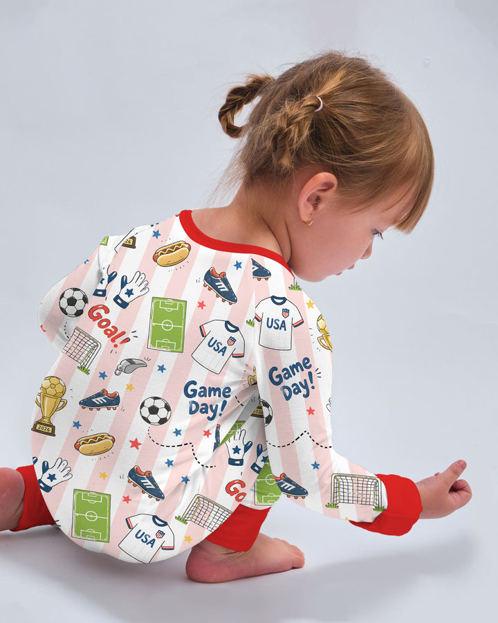 Striped Soccer Game Day Family Matching Bamboo Convertible Zippy