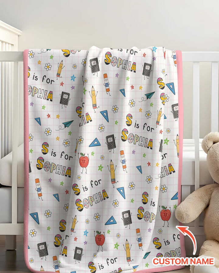 Personalized Back To School Bamboo Blanket