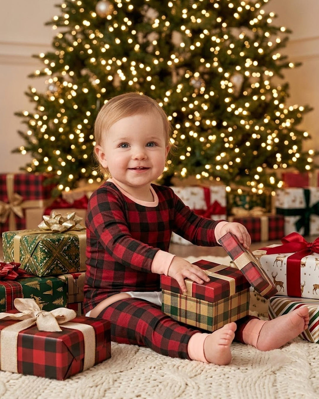 Kid Funny Christmas Bamboo Two Piece Long Sleeve Pajama Set