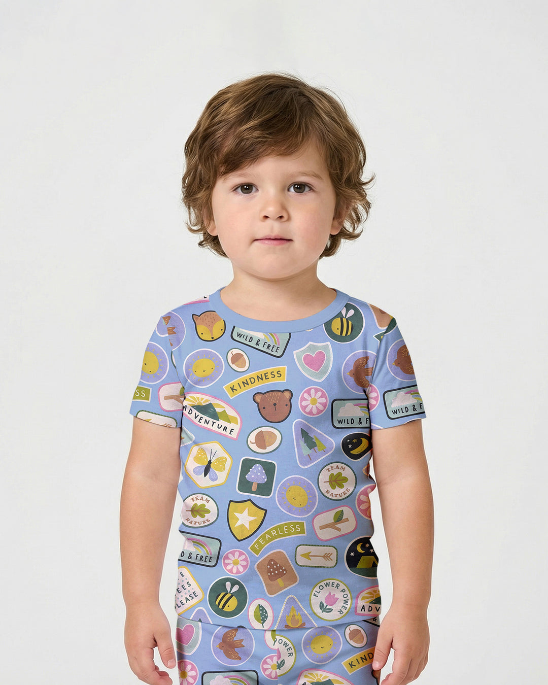 Little Explorer Bamboo Two Piece Short Sleeve Shorts Pajama Set