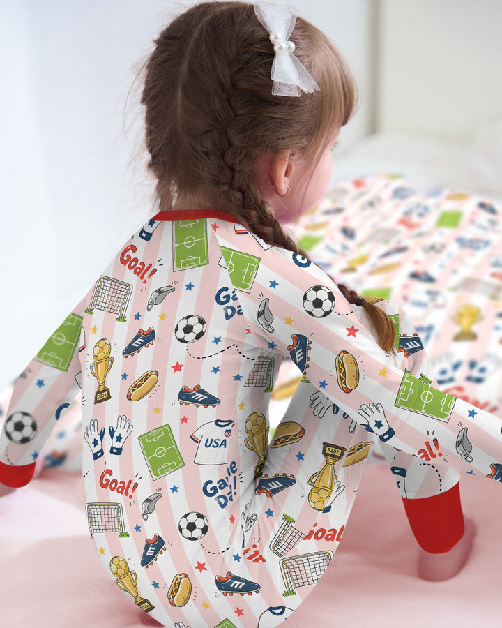 Striped Soccer Game Day Family Matching Bamboo Convertible Zippy