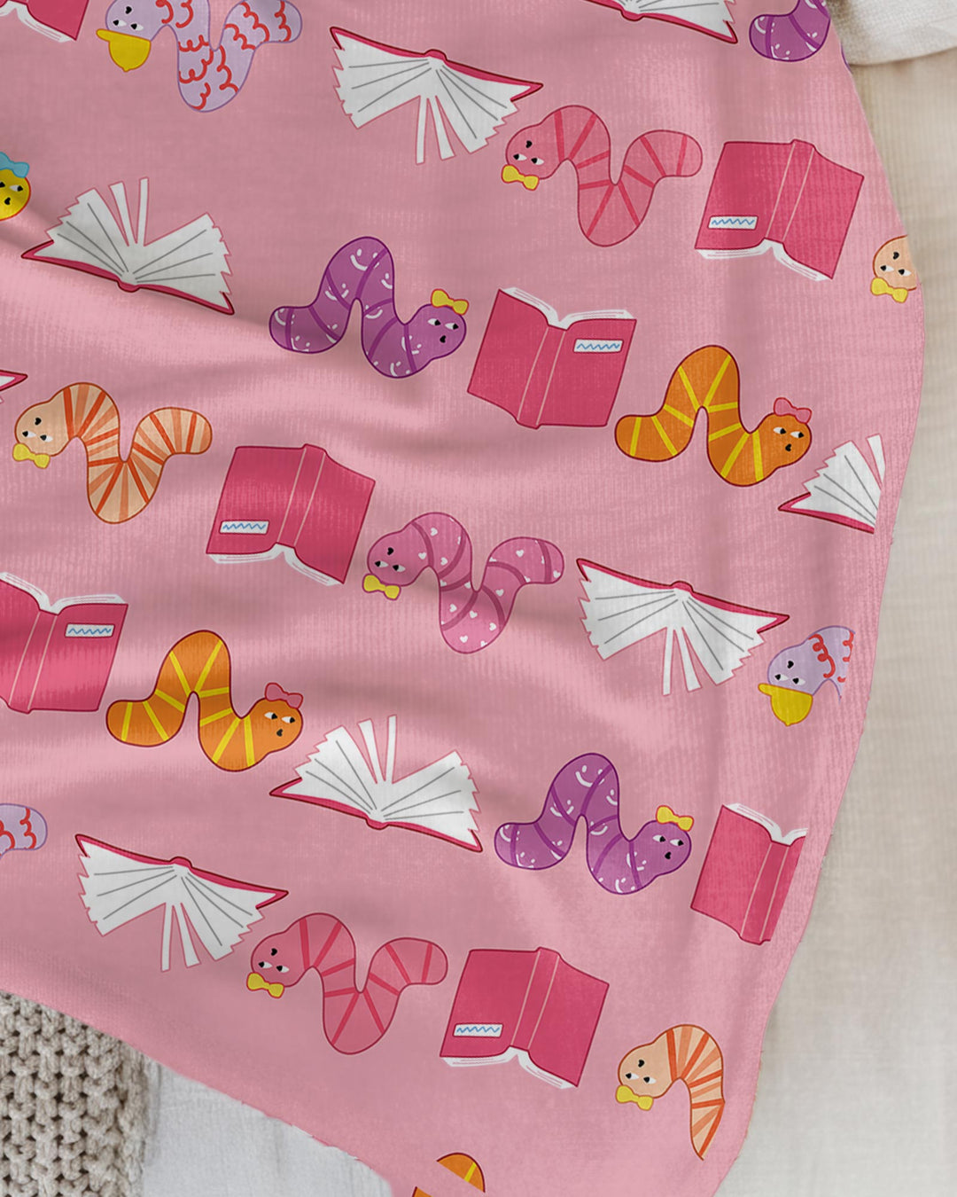 Bookworm Family Matching Bamboo Blanket