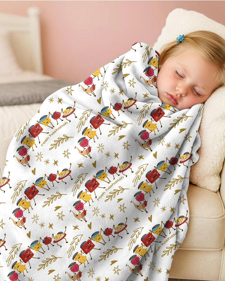 Let's Celebrate Rosh Hashanah Bamboo Blanket