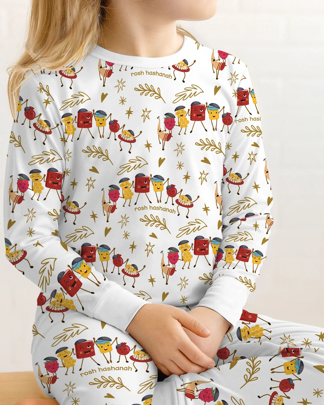 Let's Celebrate Rosh Hashanah Bamboo Two Piece Long Sleeve Pajama Set
