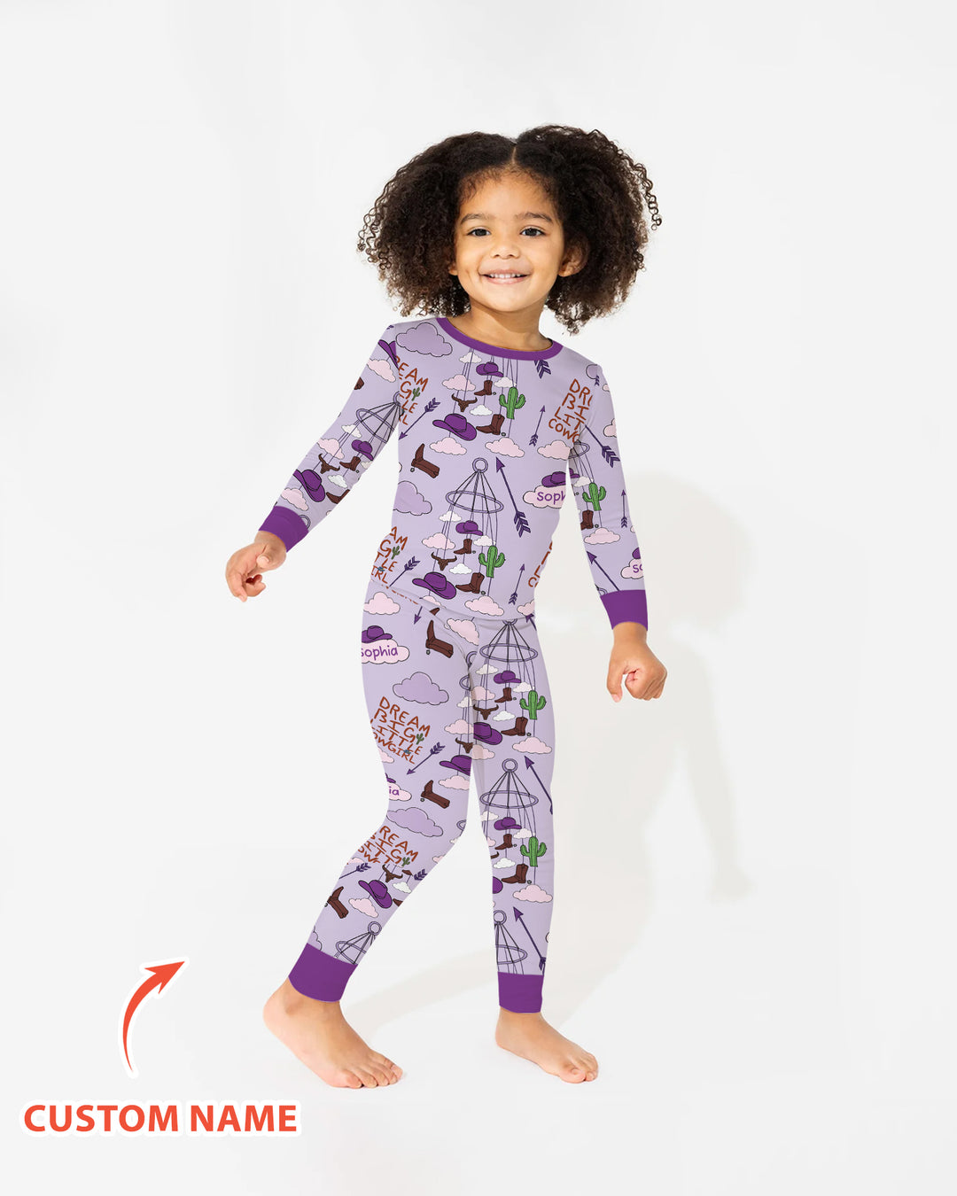 Litlle Cowboy Sis Bro Matching  Bamboo Two Piece Long Sleeve Pajama Set