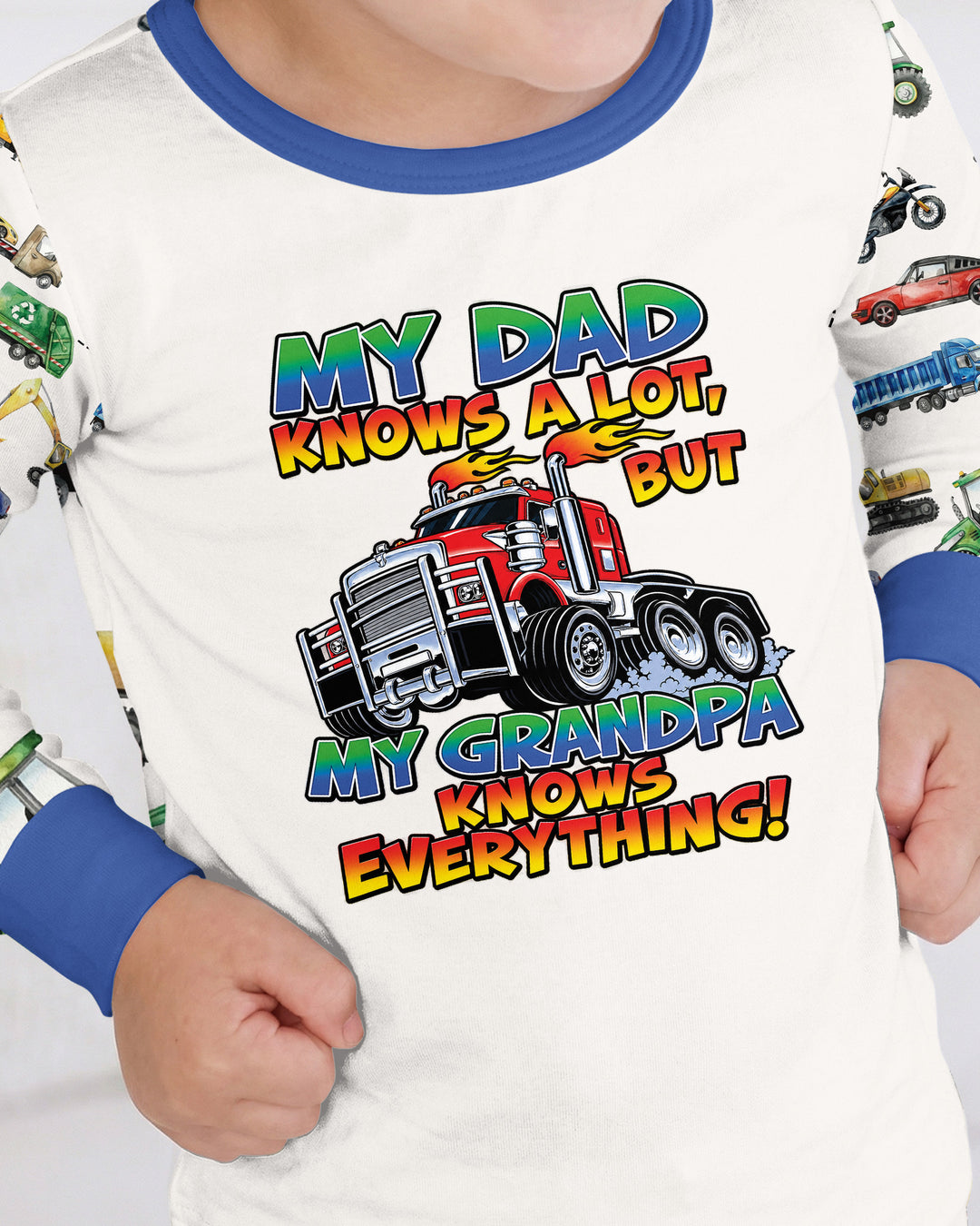 My Dad Knows A Lots But my Grandpa Knows Everything Bamboo Two Piece Long Sleeve Pajama Set