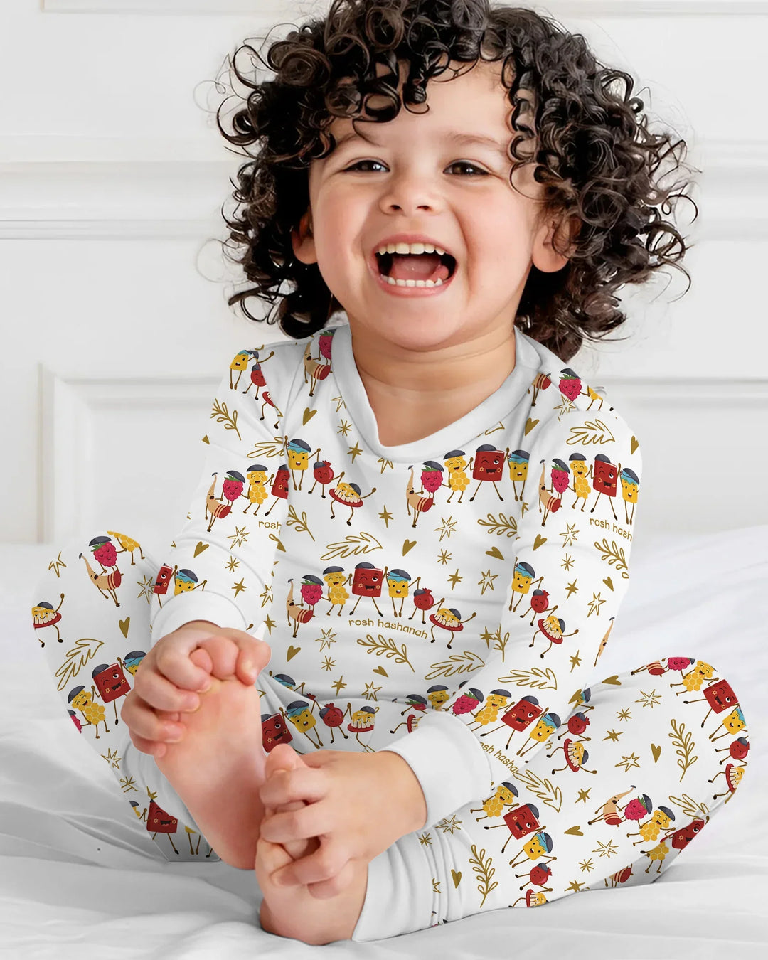 Let's Celebrate Rosh Hashanah Bamboo Two Piece Long Sleeve Pajama Set
