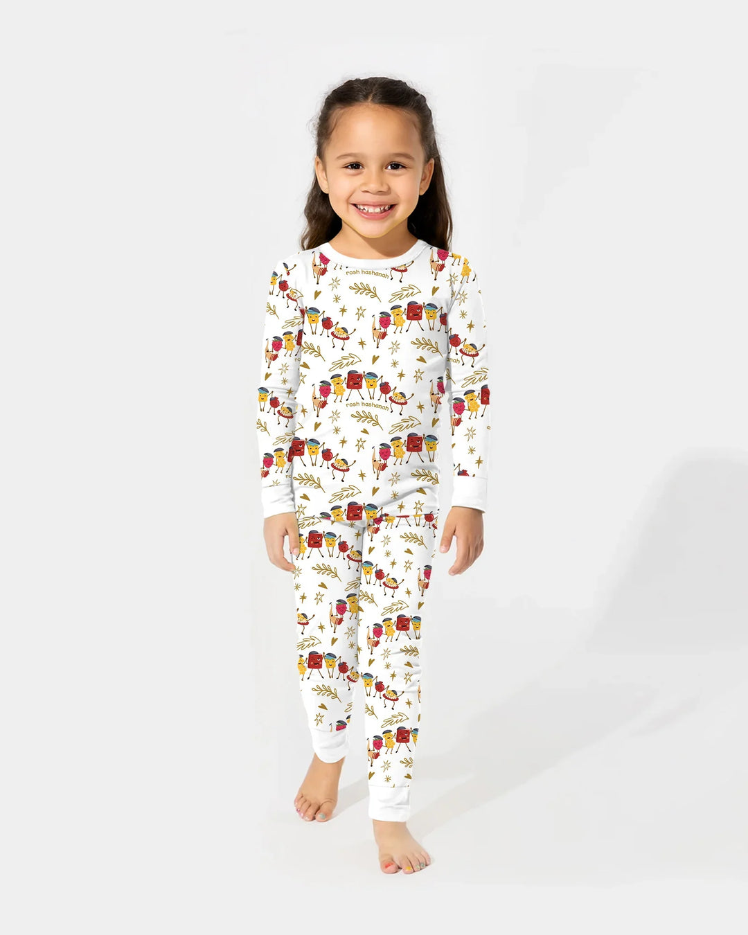 Let's Celebrate Rosh Hashanah Bamboo Two Piece Long Sleeve Pajama Set