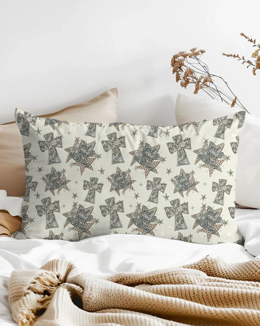 Camo God is Good Family Matching Bamboo Pillow Case