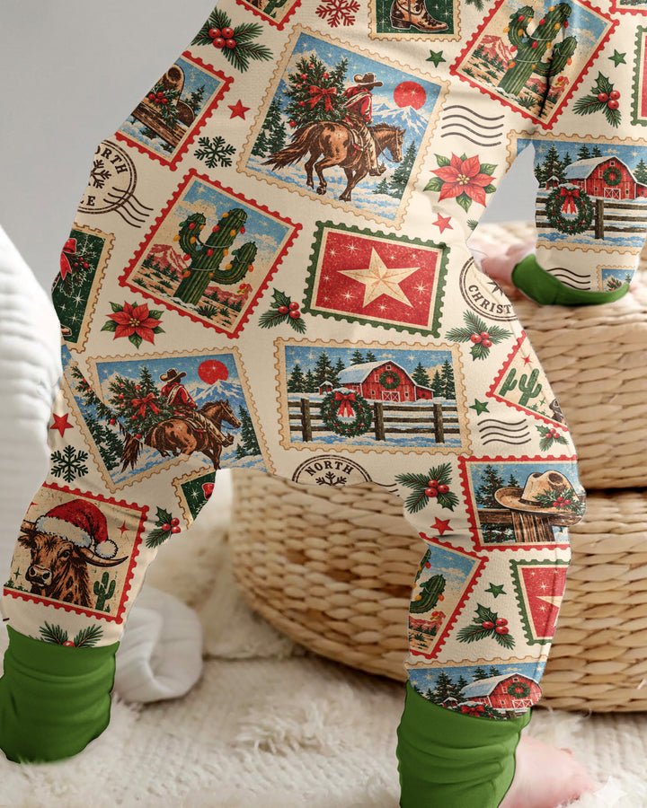 Western Christmas Stamps Bamboo Convertible Zippy