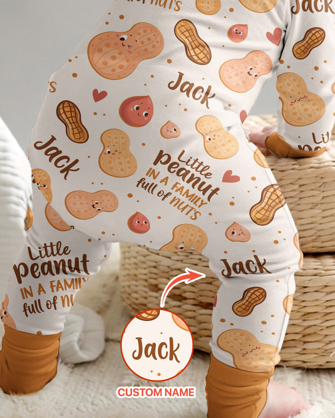Custom Name Little Peanut In A Family Full Of Nuts Bamboo Convertible Zippy