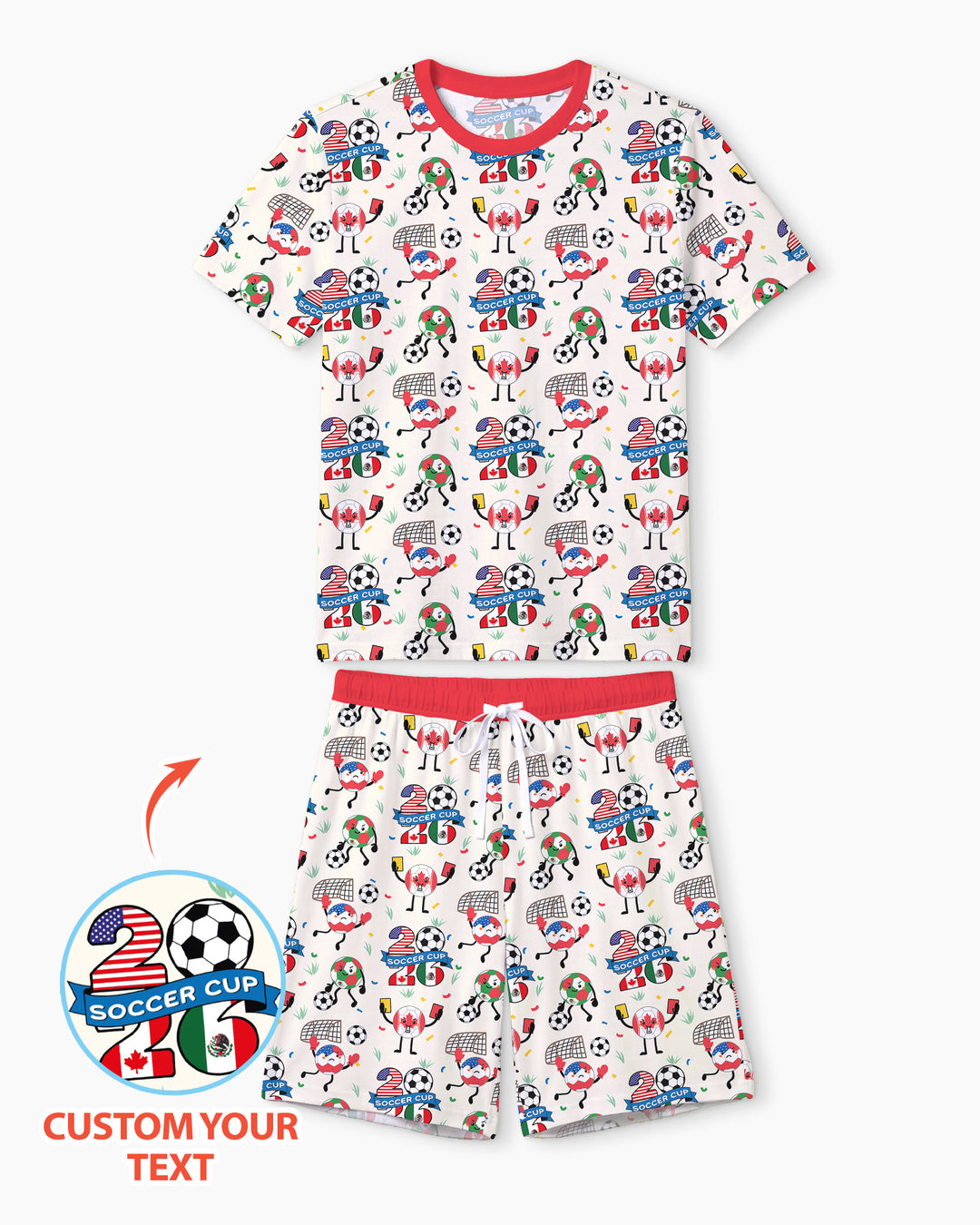 Soccer Squad 2026 Bamboo Men Short Sleeve Short Pajama Set