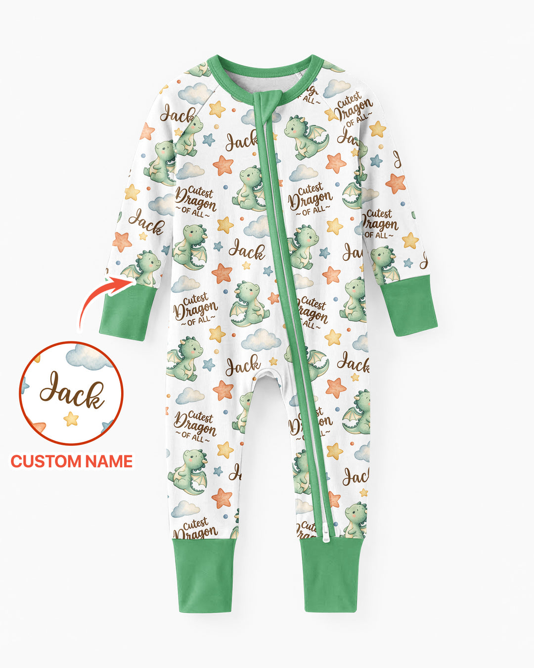 Custom Name Cutest Dragon Of All Bamboo Convertible Zippy