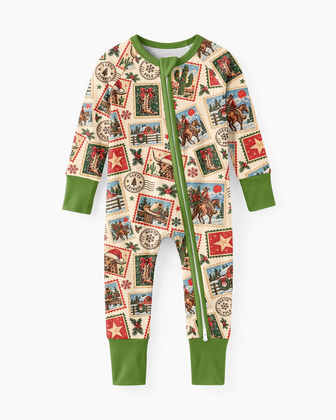 Western Christmas Stamps Bamboo Convertible Zippy