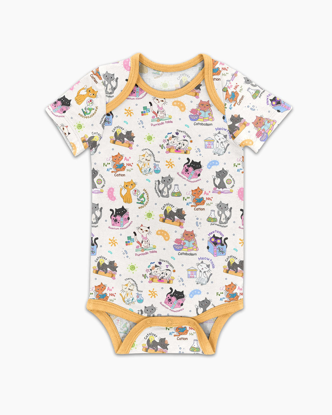 Funny Cat Love Scientist Bamboo Bodysuit