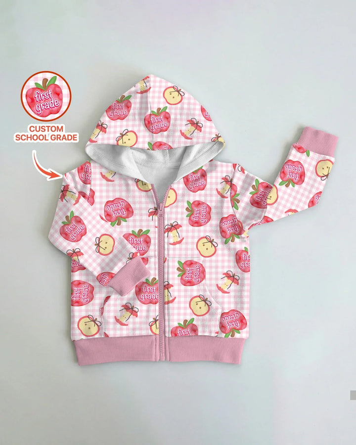 Custom School Grade Apple Days Bamboo Zip Hoodie