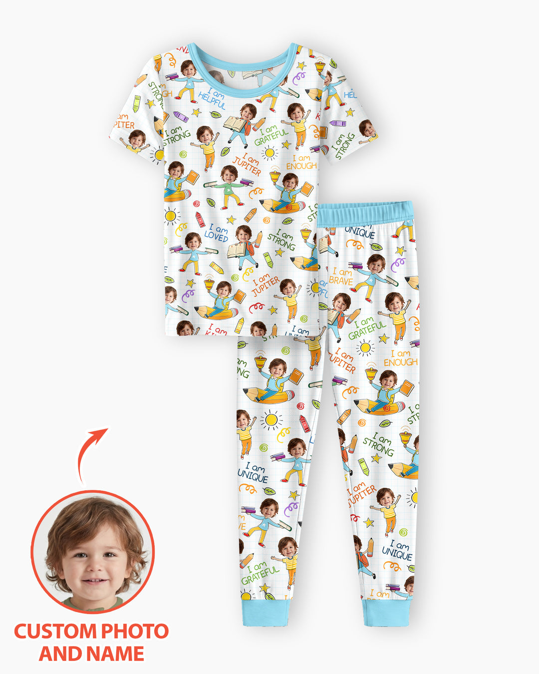 CUSTOM Template Bamboo Two Piece Short Sleeve Pyjamas Set